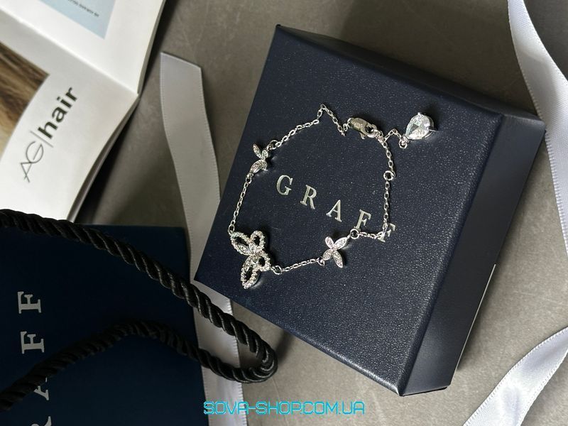Браслет Graff Butterfly Silhouette Diamond Pendant White Gold Premium фото