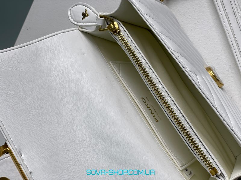 Жіноча сумка Pinko Mini Love Bag One Simply Puff White/Gold Premium фото