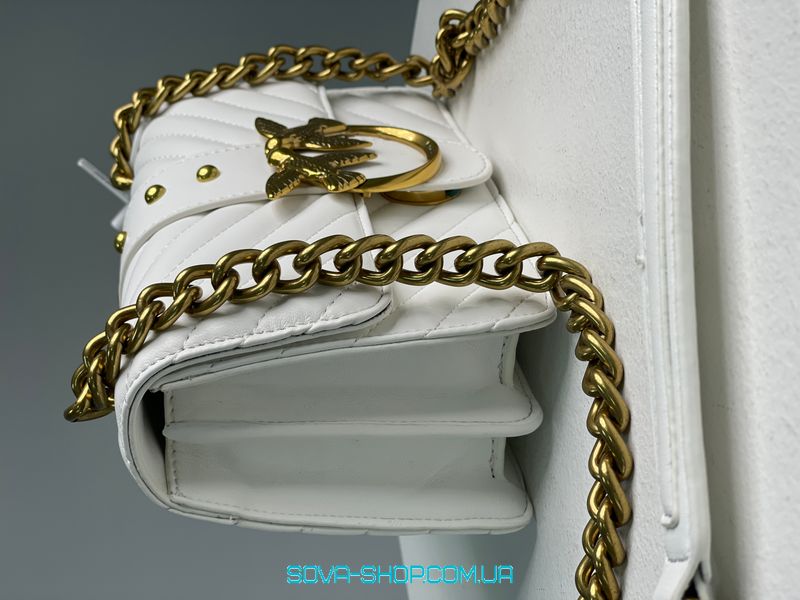 Женская сумка Pinko Mini Love Bag One Simply Puff White/Gold Premium фото