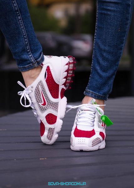 Чоловічі та жіночі кросівки Nike x St&uuml;ssy Air Zoom Spiridon Cage 2 "White Red" фото