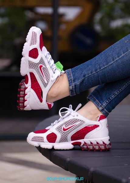 Чоловічі та жіночі кросівки Nike x St&uuml;ssy Air Zoom Spiridon Cage 2 "White Red" фото
