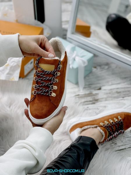 Зимние женские кроссовки с мехом Louis Vuitton TIME OUT ESCALE Beige фото