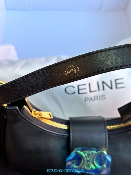 Жіноча сумка Celine Ava Triomphe Soft Bag in Smooth Calfskin Black Premium фото