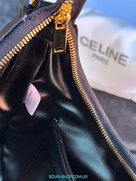 Жіноча сумка Celine Ava Triomphe Soft Bag in Smooth Calfskin Black Premium фото