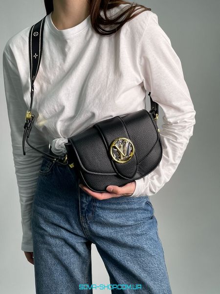 Жіноча сумка Louis Vuitton Pont 9 Soft PM Black Leather Premium фото
