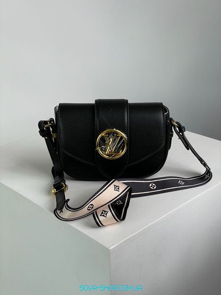 Жіноча сумка Louis Vuitton Pont 9 Soft PM Black Leather Premium фото