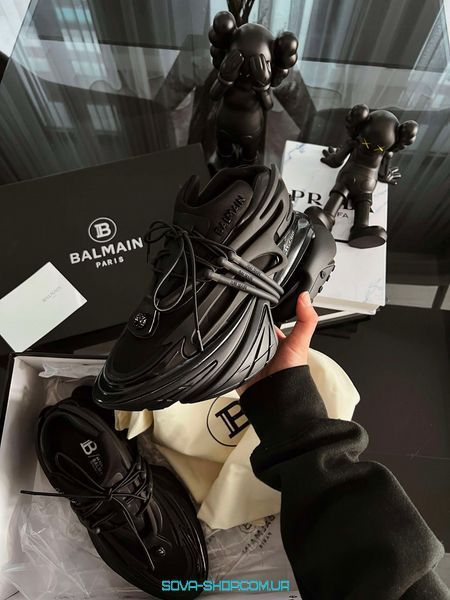 Жіночі та чоловічі кросівки Balmain Unicorn Black Premium фото