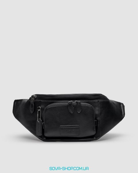 Чоловіча бананка Coach Track Belt Bag Smooth Skin Black Premium фото