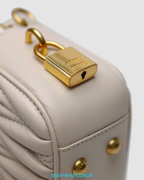 Жіноча сумка Miu Miu Arcadie Matelassé Nappa Leather Bag Cream Premium фото