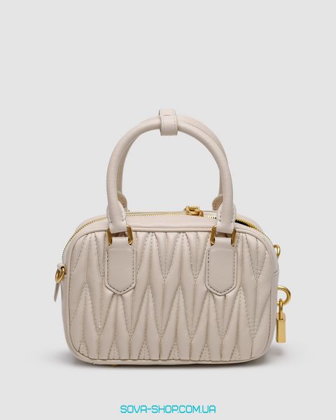 Жіноча сумка Miu Miu Arcadie Matelassé Nappa Leather Bag Cream Premium фото