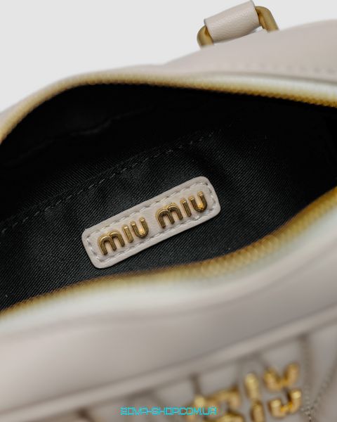 Женская сумка Miu Miu Arcadie Matelassé Nappa Leather Bag Cream Premium фото