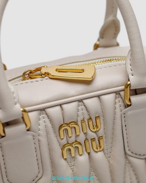 Женская сумка Miu Miu Arcadie Matelassé Nappa Leather Bag Cream Premium фото