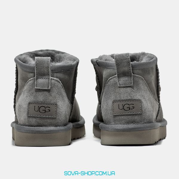 Женские зимние ботинки UGG Classic Ultra Mini Grey Premium фото