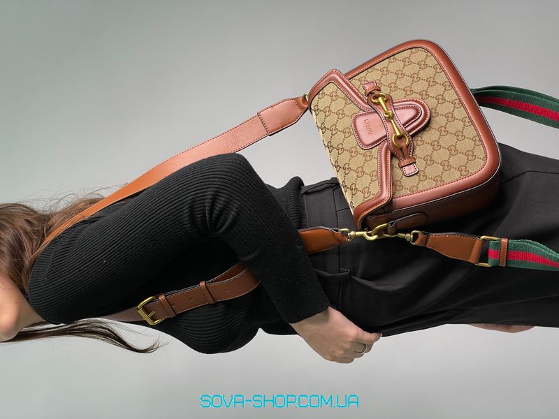 Женская сумка Gucci Lady Web GG Canvas Shoulder Bag Premium фото