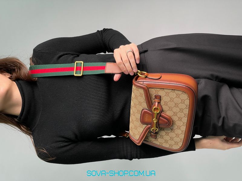 Женская сумка Gucci Lady Web GG Canvas Shoulder Bag Premium фото