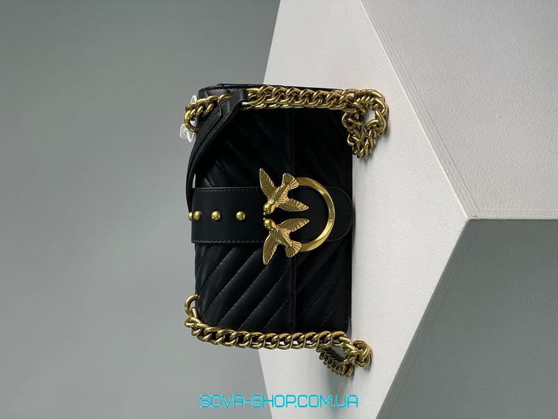 Женская сумка Pinko Mini Love Bag One Simply Puff Black/Gold Premium фото
