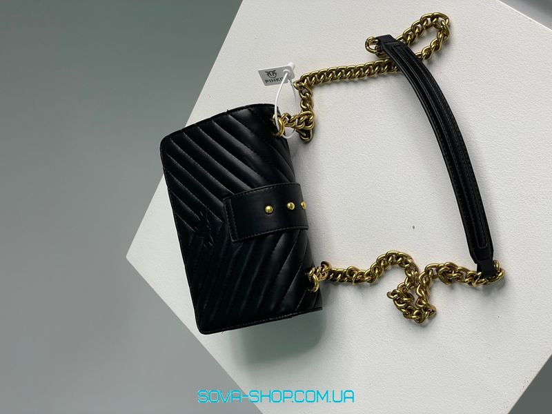 Женская сумка Pinko Mini Love Bag One Simply Puff Black/Gold Premium фото