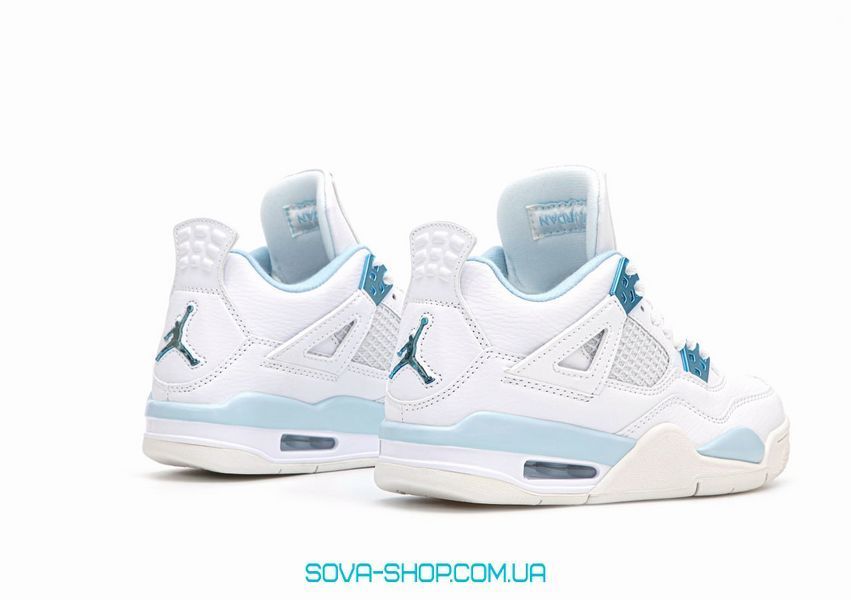 Жіночі баскетбольні кросівки Nike Air Jordan 4 White Blue фото