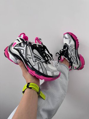 Женские кроссовки Premium Balenciaga Runner Trainer Black/Pink/Silver фото