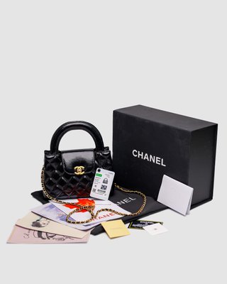 Жіноча сумка Chanel Kelly Bag Shiny Aged Calfskin Black & Gold Hardware Premium фото