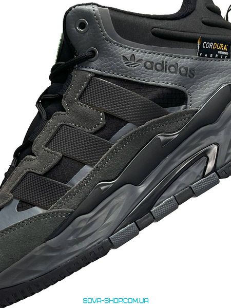 Мужские зимние кроссовки Adidas Originals Niteball Men’s Gray Black Fur фото