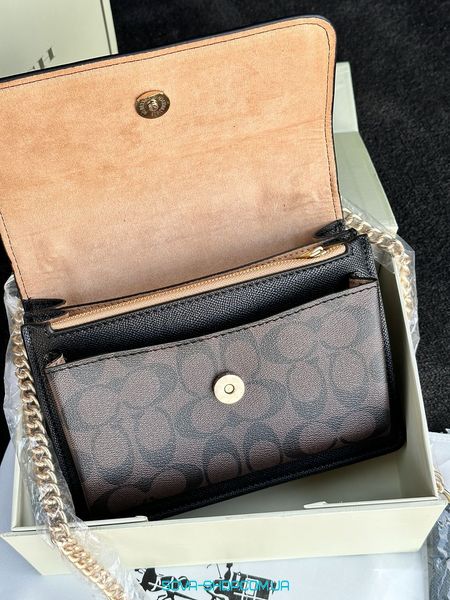 Женская сумка Coach Mini Klare Crossbody in Signature Canvas Brown Premium фото