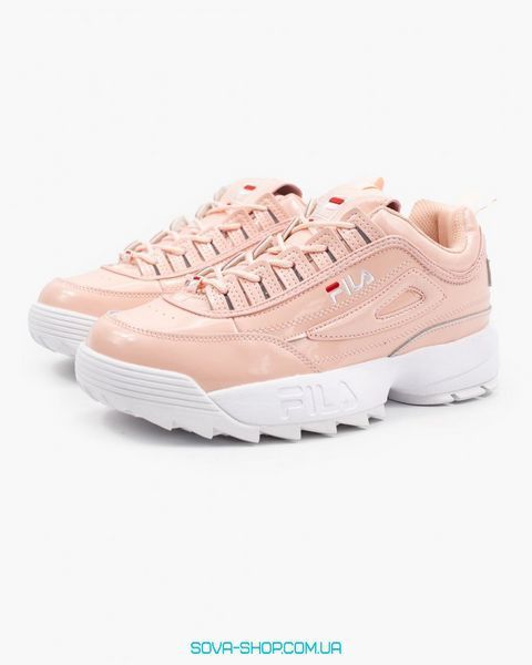 Жіночі кросівки Disruptor II Pink \ White Fila лакированная шкіра фото
