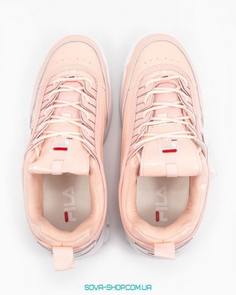 Жіночі кросівки Disruptor II Pink \ White Fila лакированная шкіра фото
