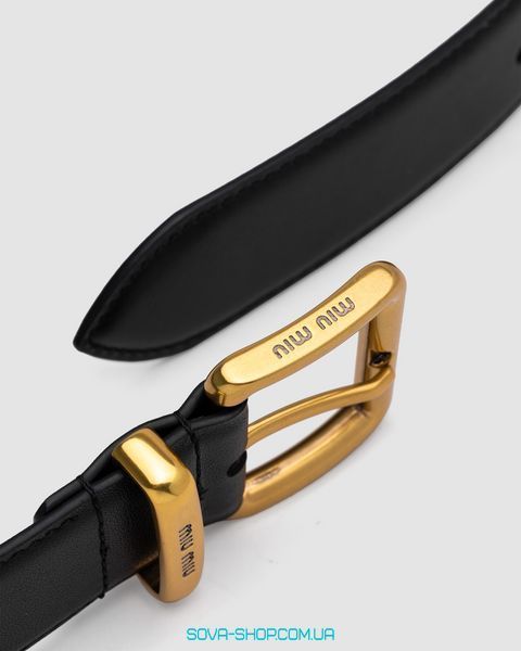 Ремень Miu Miu Leather Belt Black Premium фото