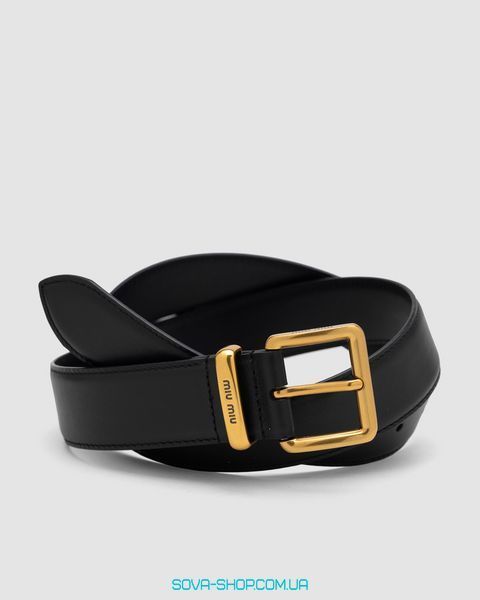 Ремень Miu Miu Leather Belt Black Premium фото