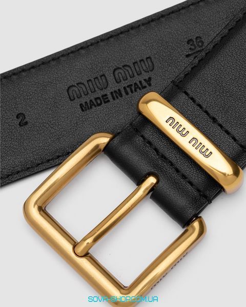 Ремень Miu Miu Leather Belt Black Premium фото