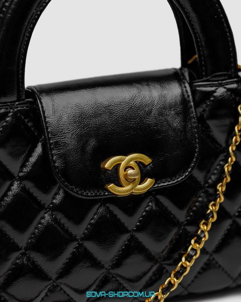 Женская сумка Chanel Kelly Bag Shiny Aged Calfskin Black & Gold Hardware Premium фото