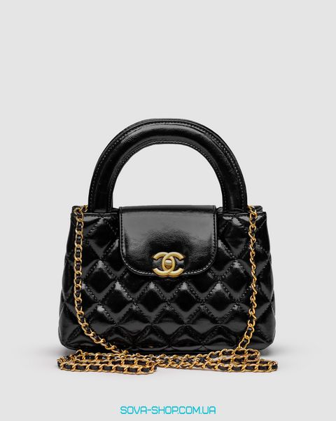 Женская сумка Chanel Kelly Bag Shiny Aged Calfskin Black & Gold Hardware Premium фото