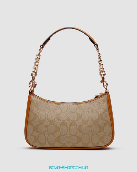 Женская сумка Coach Teri Caramel Shoulder Bag In Signature Canvas Premium фото