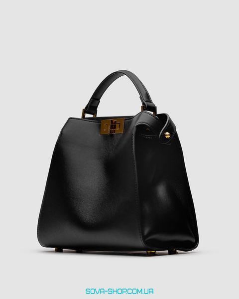 Женская сумка Fendi Black Leather Large Iconic Essentially Peekaboo Top Handle Premium фото