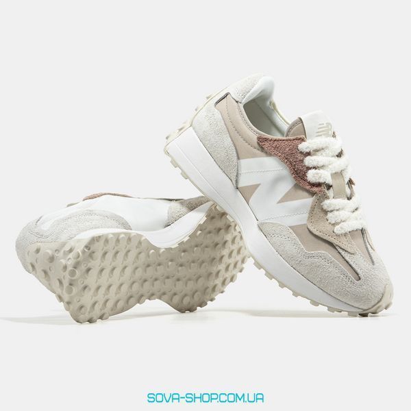 Женские кроссовки New Balance 327 Beige Brown Premium фото
