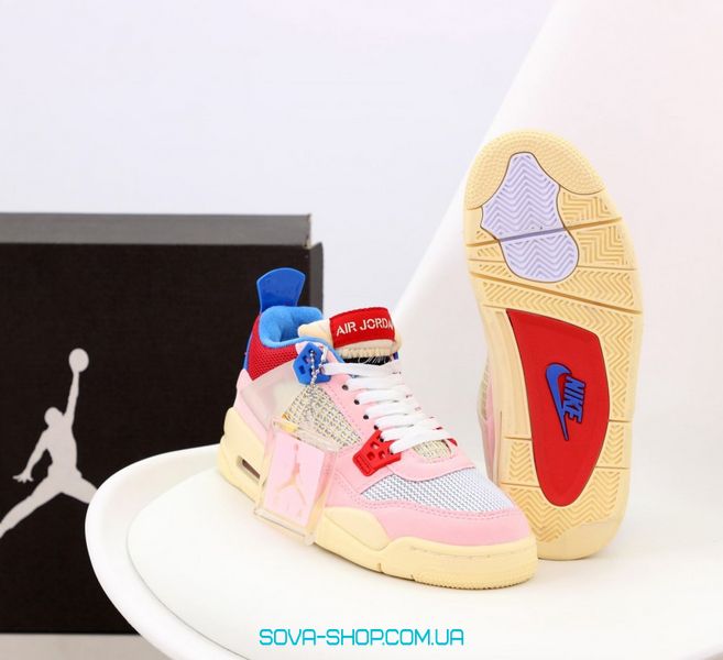 Жіночі баскетбольні кросівки Air Jordan 4 Retro Nike SP Guava Ice из коллаборации с Union фото