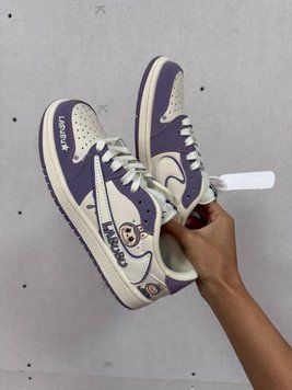 Жіночі кросівки Nike Dunk Air Jordan x Travis Scott x Labubu Purple фото