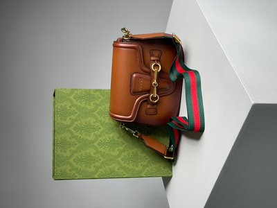 Жіноча сумка Gucci Lady Web Leather Shoulder Bag Brown Premium фото