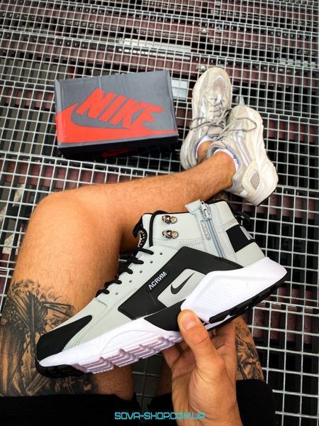 Зимние мужские кроссовки Nike Huarache Winter Acronym "Grey"! Термоподкладка! фото