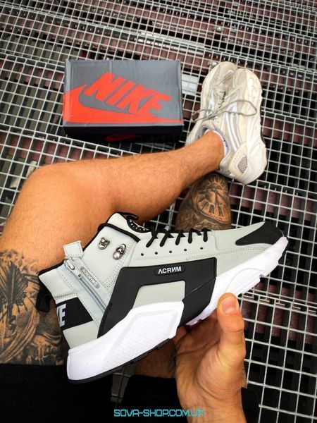 Зимние мужские кроссовки Nike Huarache Winter Acronym "Grey"! Термоподкладка! фото