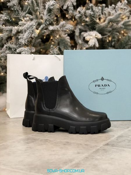 Зимние женские ботинки (натуральная кожа) PRADA Beatle+ фото