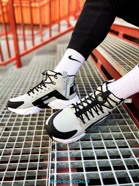 Зимние мужские кроссовки Nike Huarache Winter Acronym "Grey"! Термоподкладка! фото