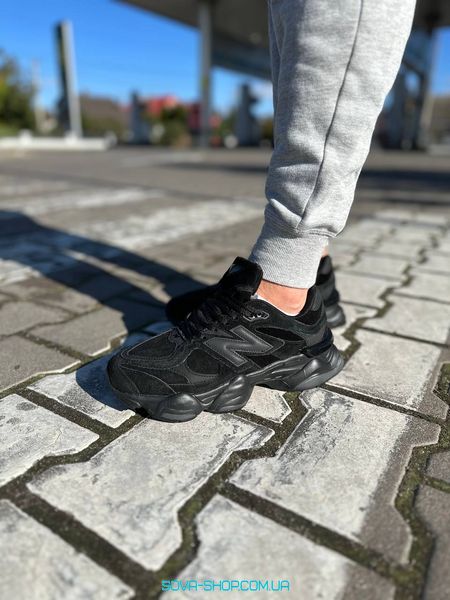 Чоловічі та жіночі кросівки New Balance 9060 ХУТРО❄ Full Black фото