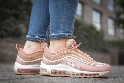 Womens air max 97 rose sale gold