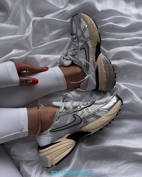 Чоловічі та жіночі кросівки Nike V2K Runtekk Grey Silver Beige фото