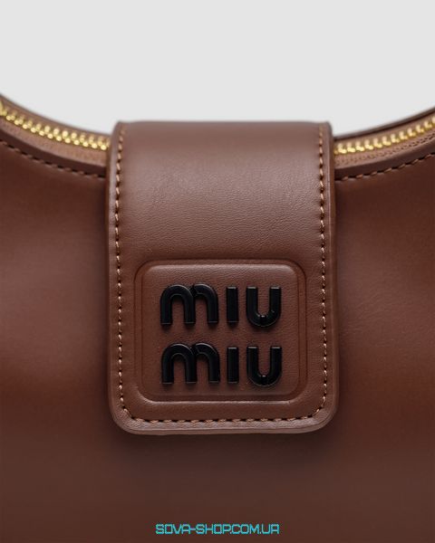 Жіноча сумка Miu Miu Leather Hobo Bag Brown Premium фото