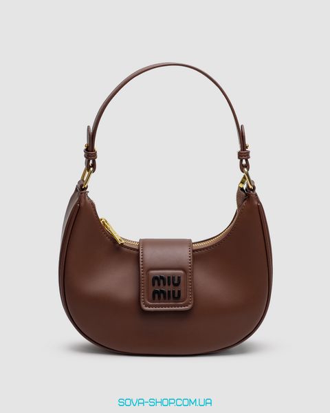 Жіноча сумка Miu Miu Leather Hobo Bag Brown Premium фото