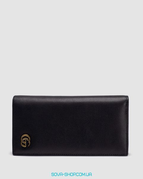 Кошелёк Gucci Marmont G Black Leather Bifold Long Wallet Purse Premium фото
