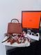 Жіноча сумка Hermes Mini Kelly 20 Bag Brown / Silver Premium re-128192 фото 2